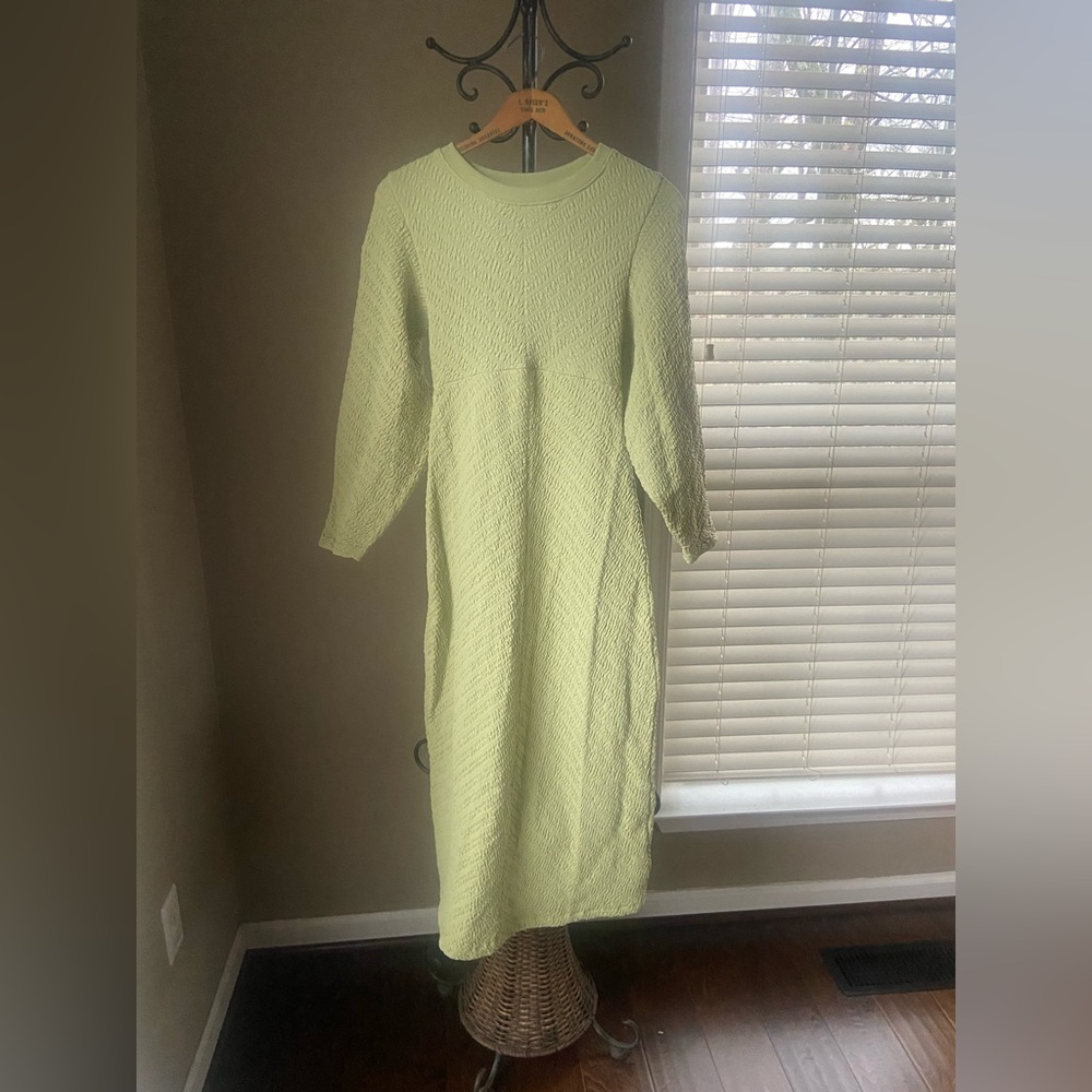 Free People Midi Sweater Dress Gabby Seamless Green Stretchy Classic Sz XS/S New